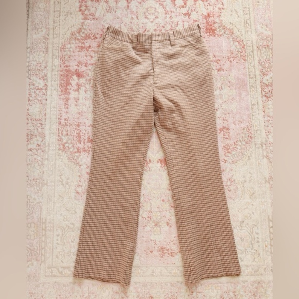 Men's Vintage Tan Checkered Pants